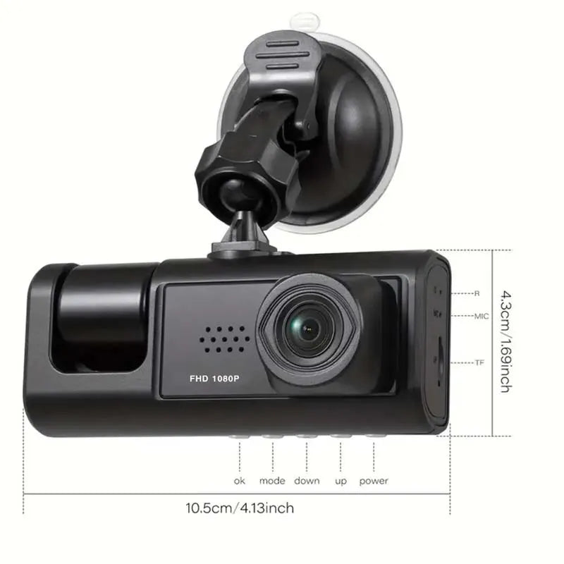 1080P Dual Dash Cam – Front & Interior Car Camera with Night Vision & Loop Recording