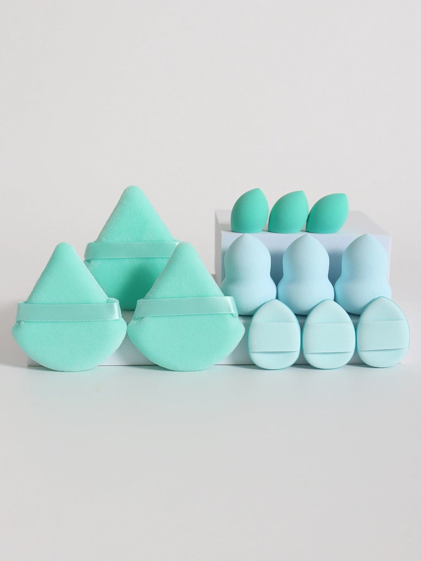 12-Piece Professional Makeup Sponge & Powder Puff Set