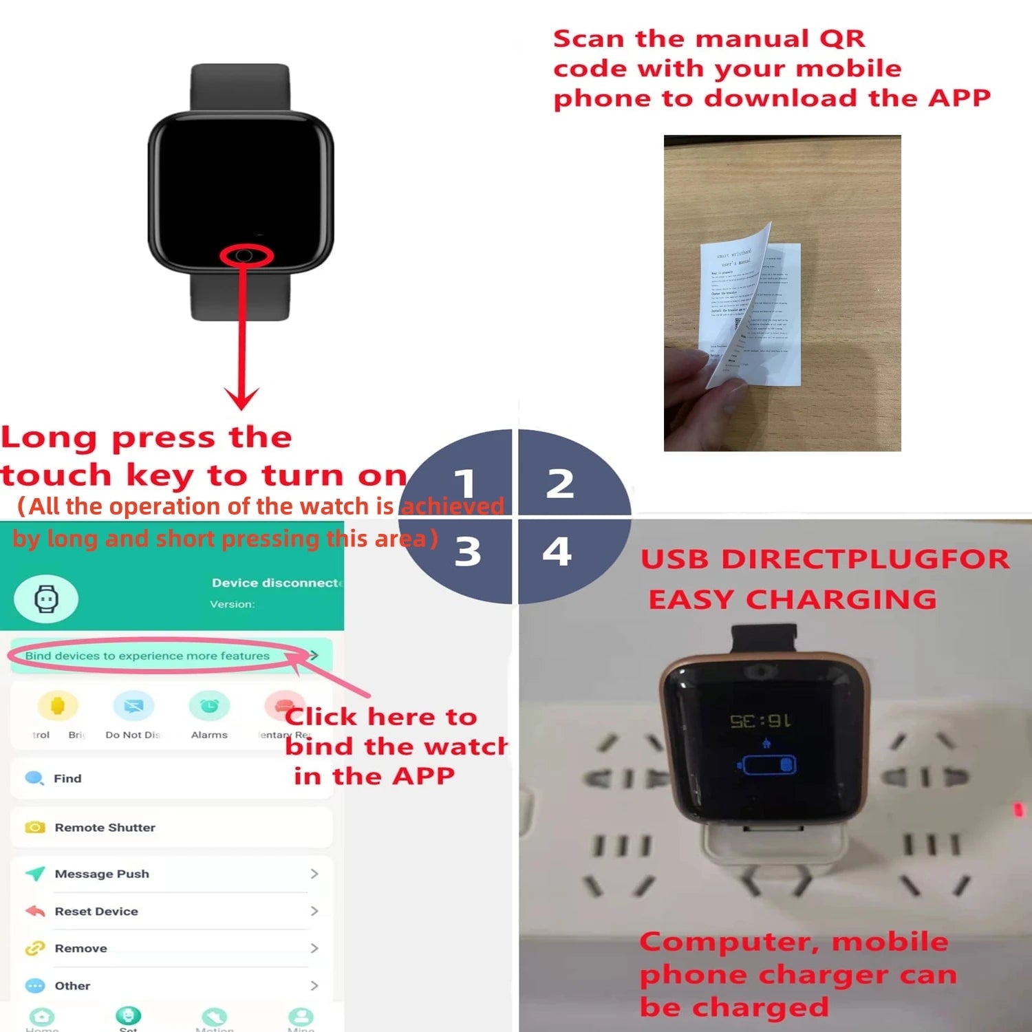 Bluetooth Smart Watch with Fitness & Sleep Tracker