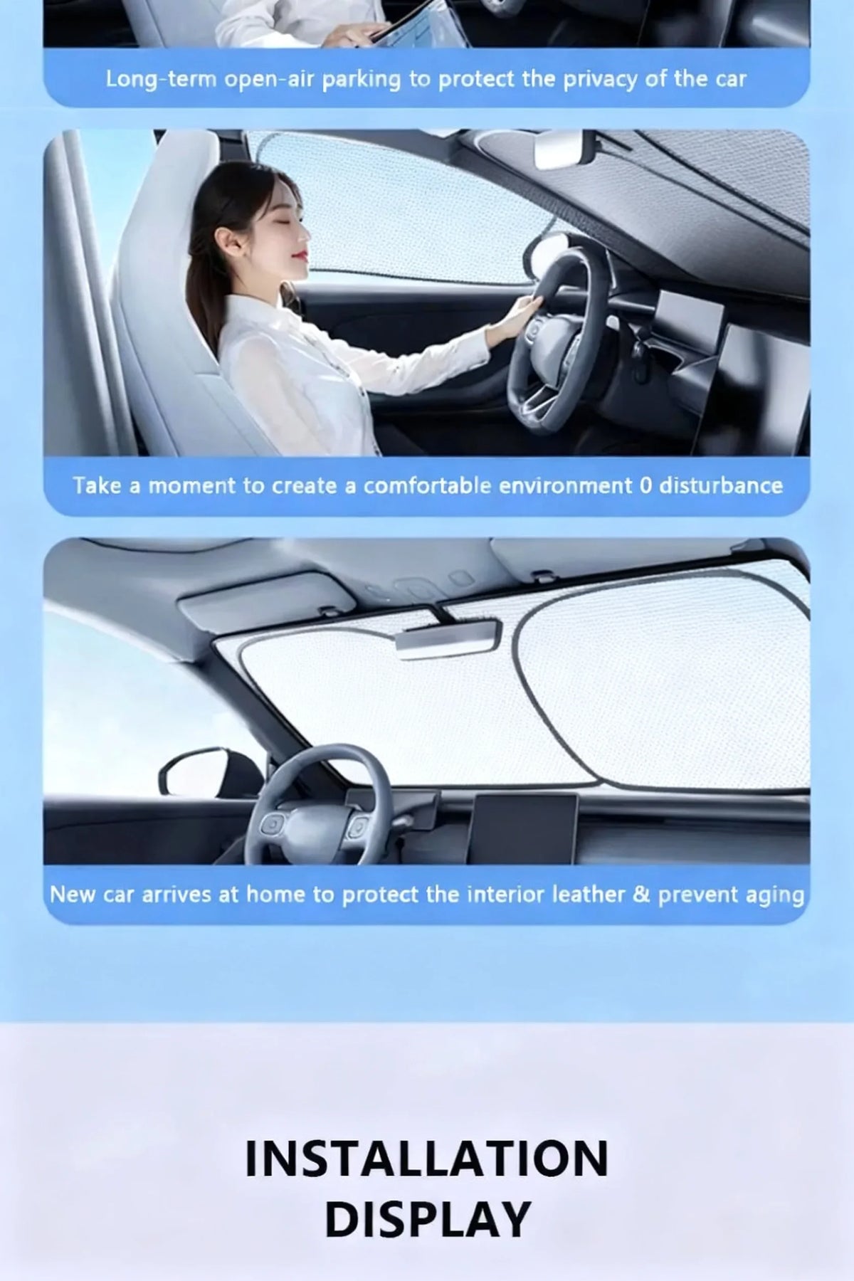 5-Layer Sun Shade – Foldable UV-Reflective Front Window Cover