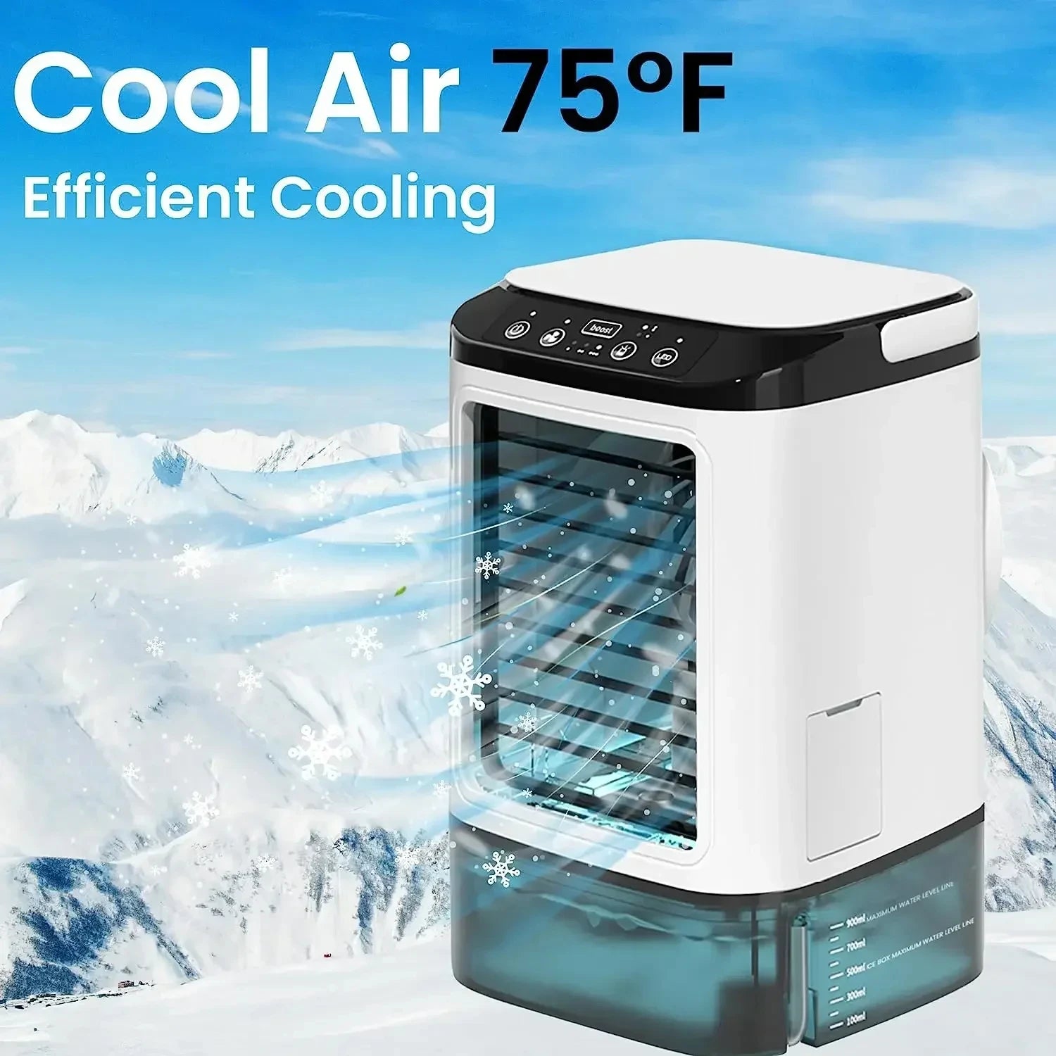 Large 900ml Desktop Air Cooler Fan with Humidifier & Cold Mist Spray – Ultra Quiet, USB Powered, 3 Speeds