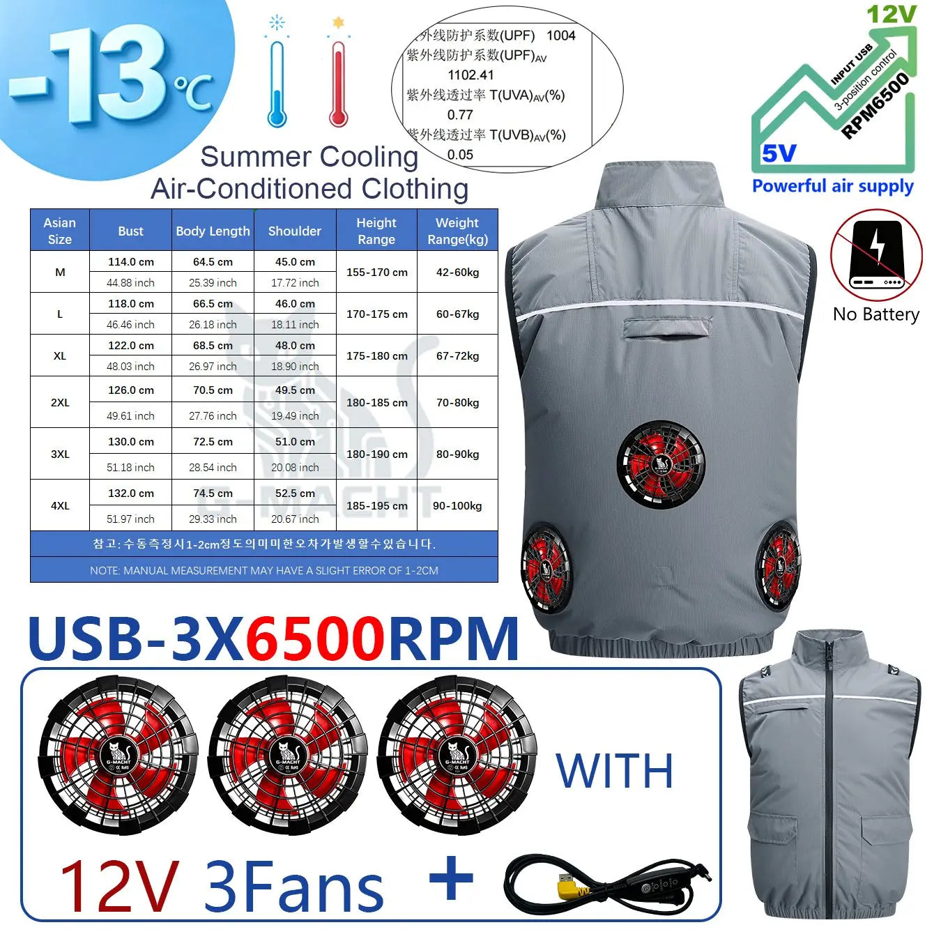 4-Fan USB Cooling Vest – Breathable Summer Workwear for Men & Women