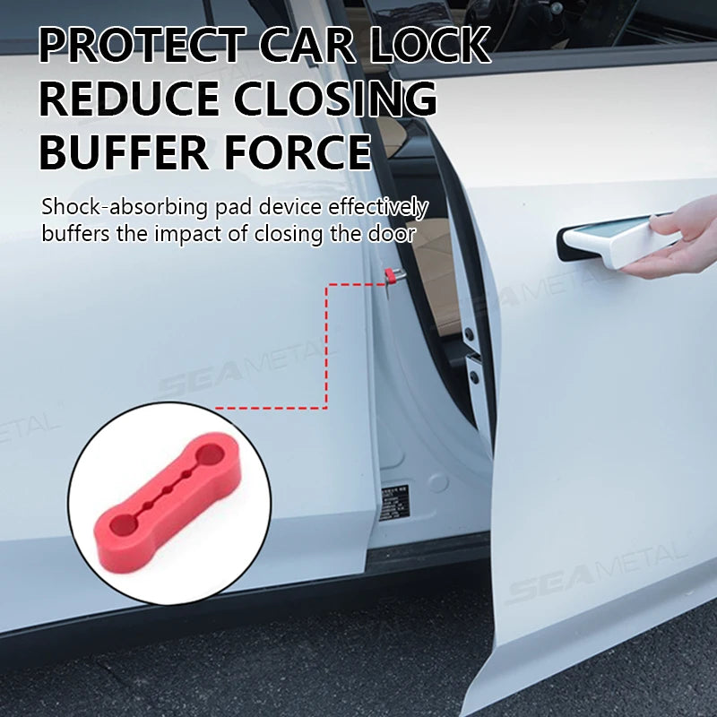 Car Door Shock Absorber & Buckle Pad – Soundproof Anti-Vibration Damper Kit