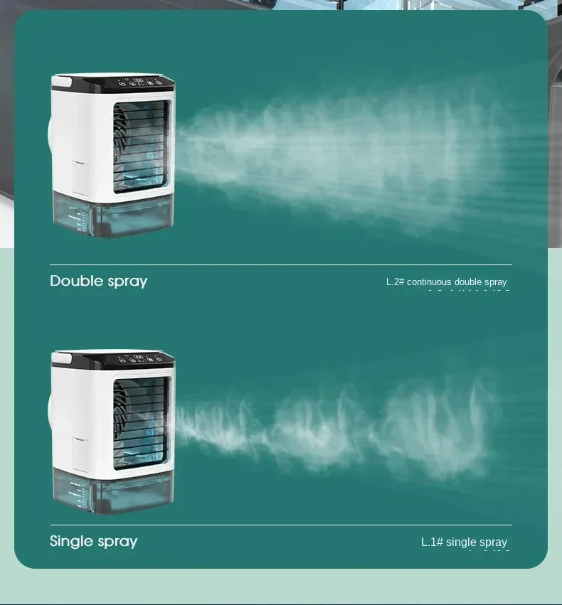 Large 900ml Desktop Air Cooler Fan with Humidifier & Cold Mist Spray – Ultra Quiet, USB Powered, 3 Speeds