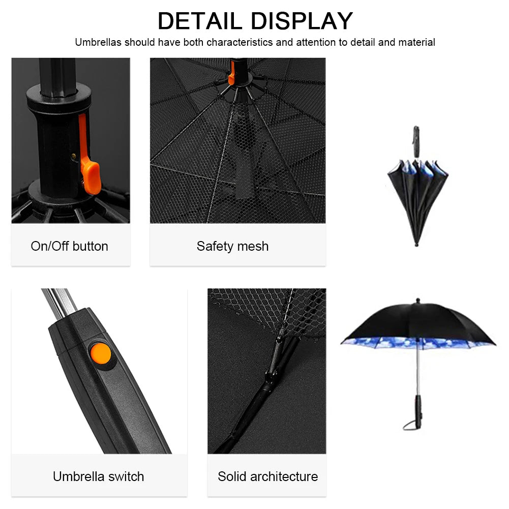 3-in-1 Cooling Fan & Mist Spray Umbrella with UV Protection