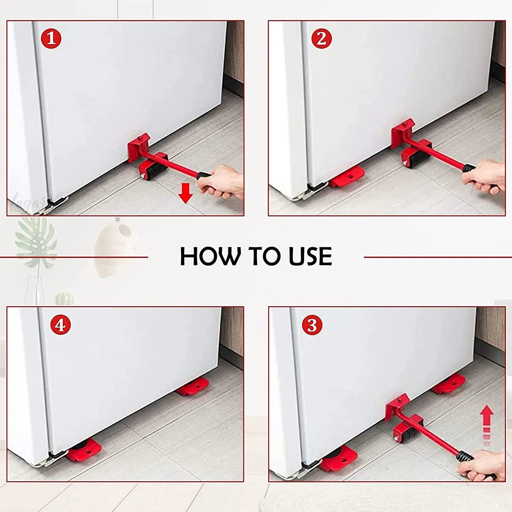 Professional Furniture Mover Tool Set Heavy Stuffs Transport Lifter Wheeled Mover Roller with Wheel Bar Moving Hand Device