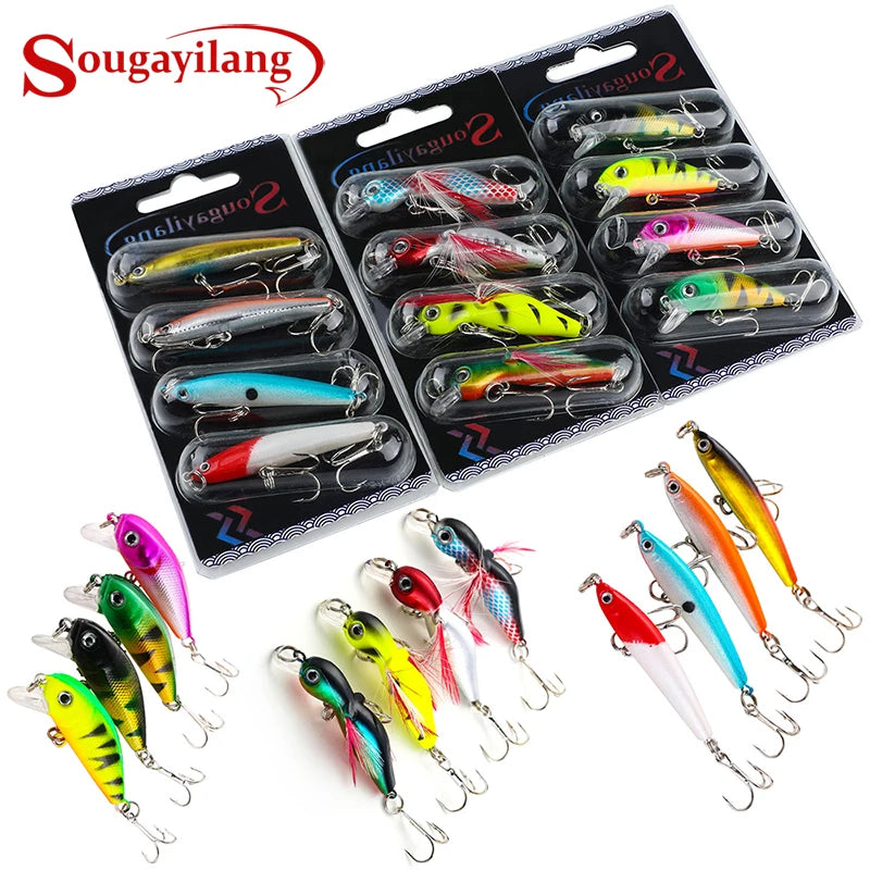 Fishing Bait Set 4PCS Wobbler Anti-corrosion Hook Bass Fishing Lure for Sea Carp Fishing Tackles De Pesca