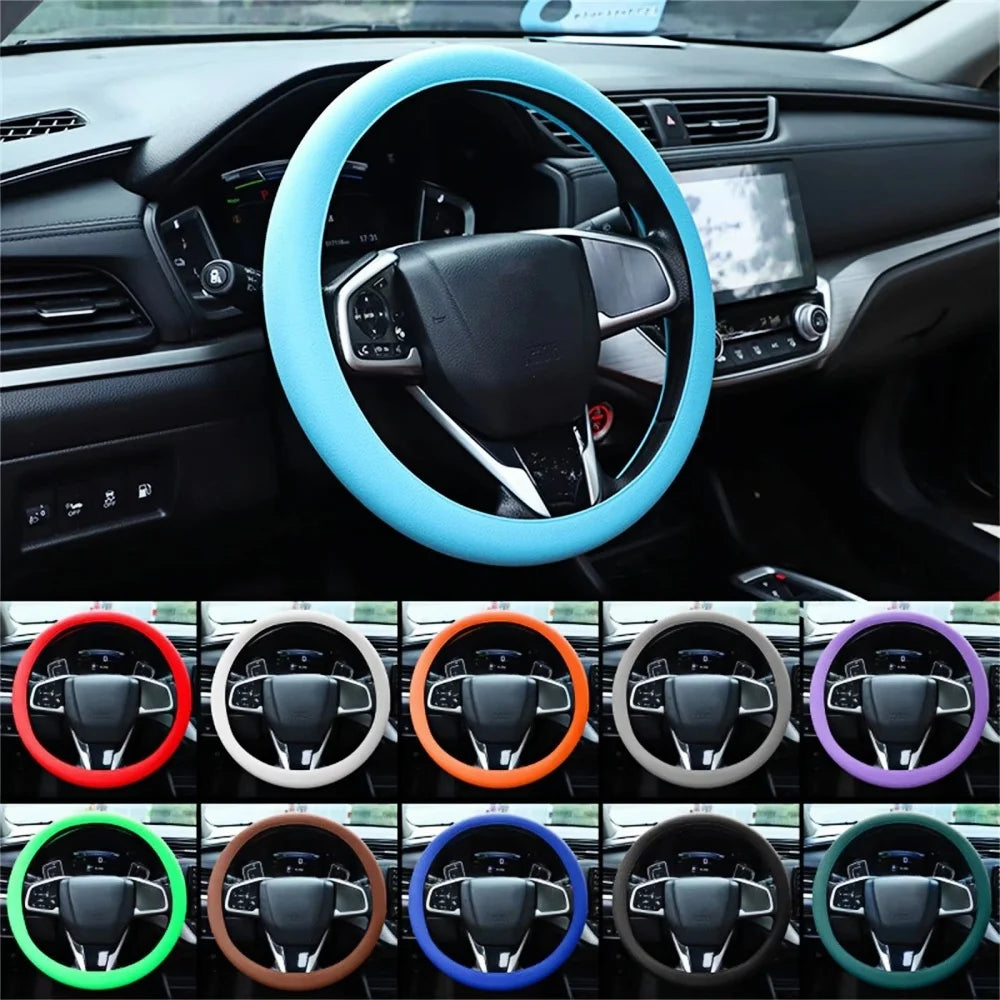 Anti-Skid Silicone Steering Wheel Cover – Comfortable Grip, Universal Fit
