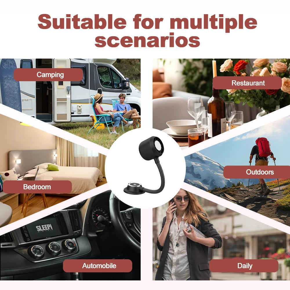 Multifunctional Handheld Mini Fan with Magnetic Phone Holder & Night Light