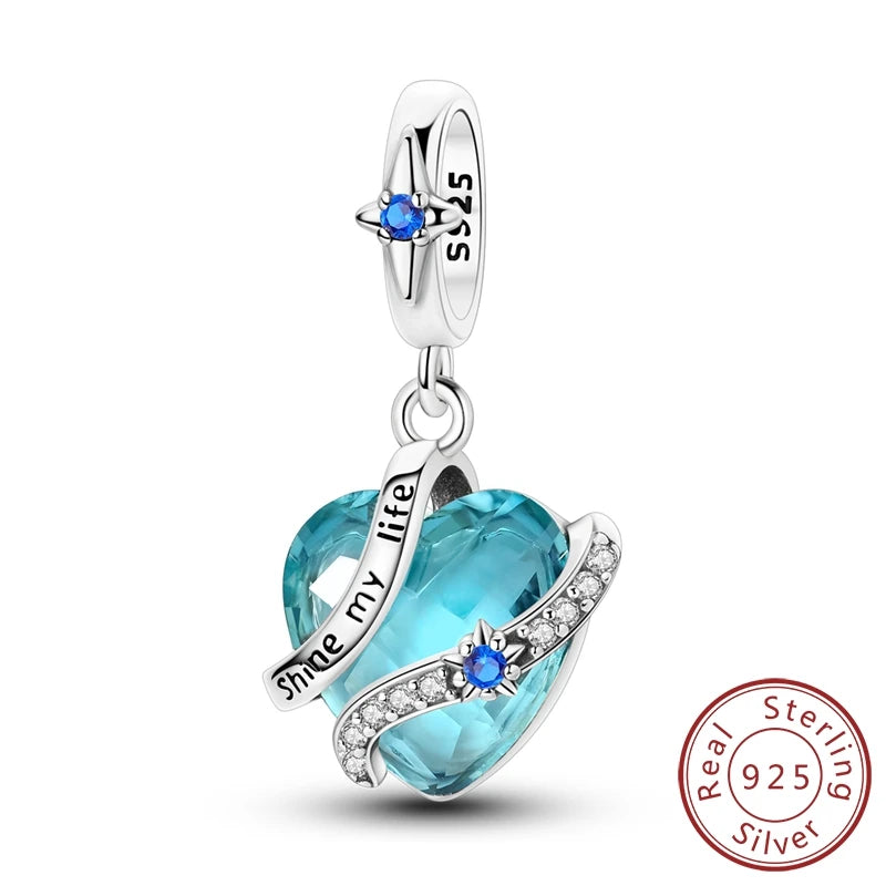 925 Sterling Silve Charms Beads Forever Love Heart Sister Family Life Charms Dangle For Bracelet Woman Jewelry Gifts