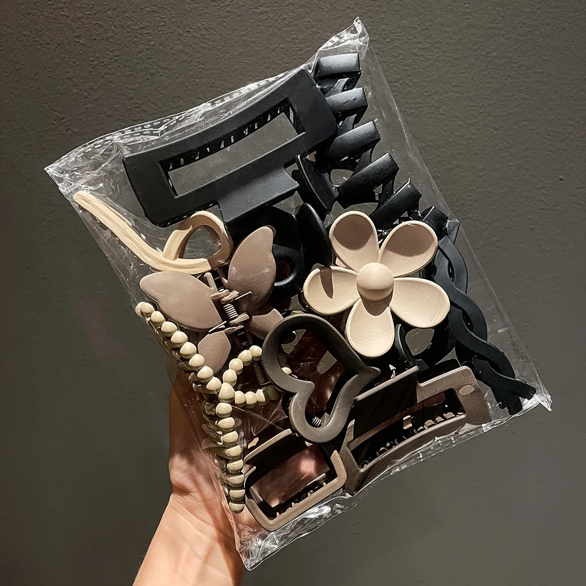 11 pcs Women's High-end Frosted Clip Set Women's Back Head Hair Shark Clip Headwear