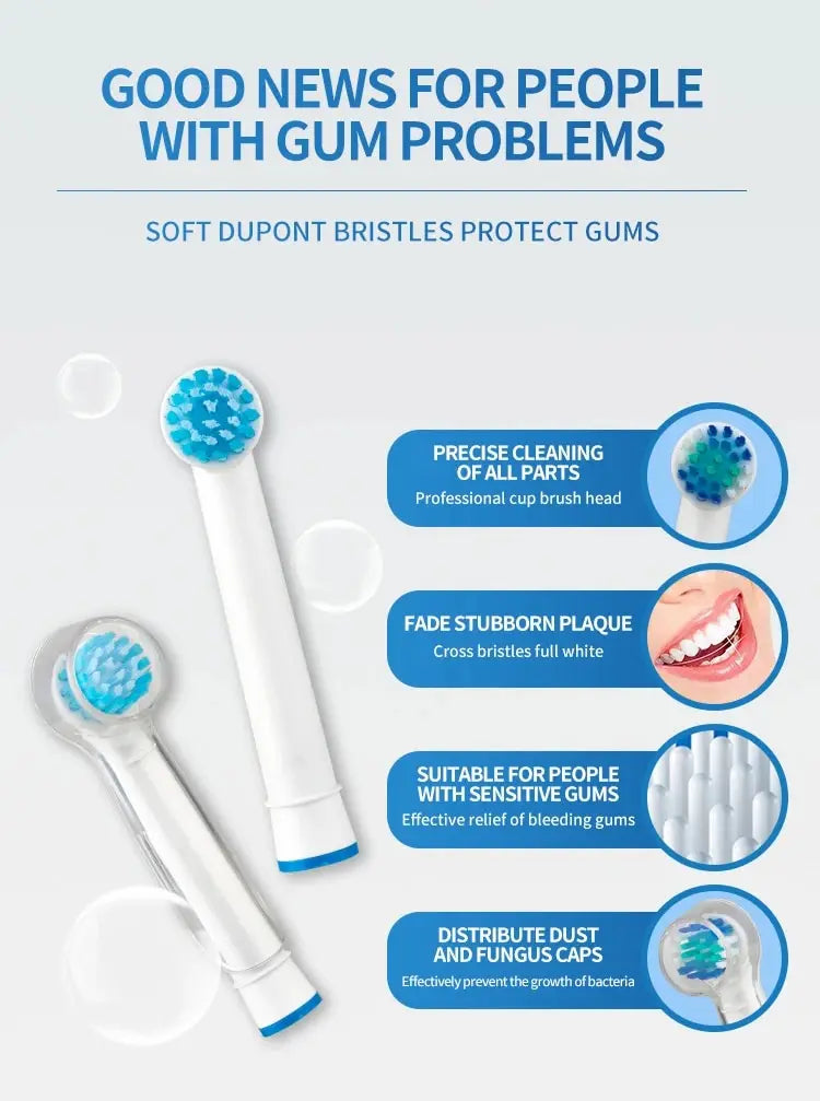 8pcs Replacement Brush Heads For Oral-B Electric Toothbrush Advance Power/Vitality Precision Clean/Pro Health/Triumph/3D Excel