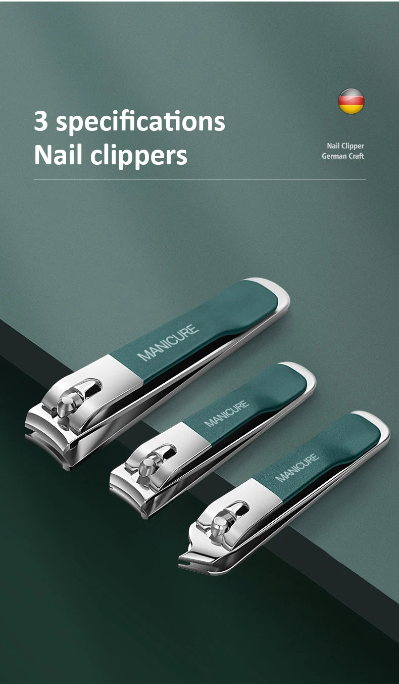 Nail Clippers Set 4 PCs with Rotating Leather Bag Professional Trimmer Pedicure Care Tools Manicure Set Home Care Gift