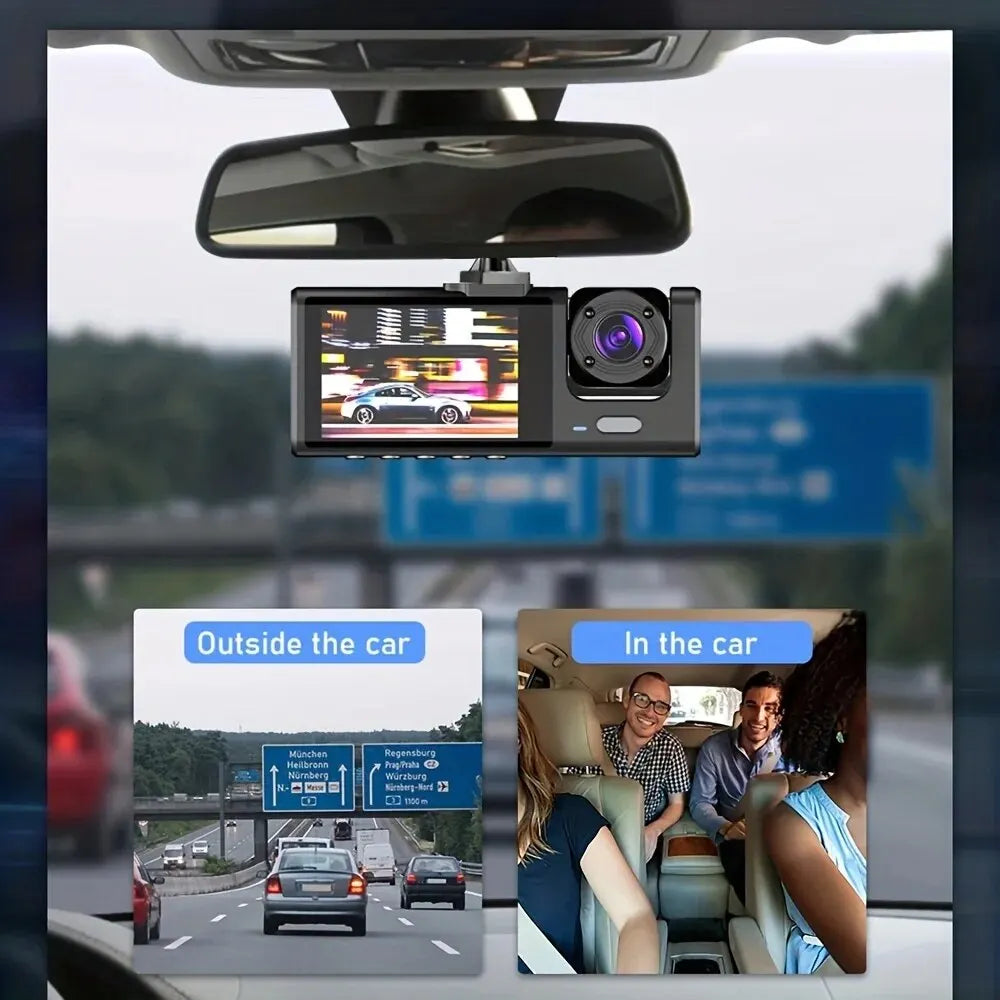 1080P Dual Dash Cam – Front & Interior Car Camera with Night Vision & Loop Recording