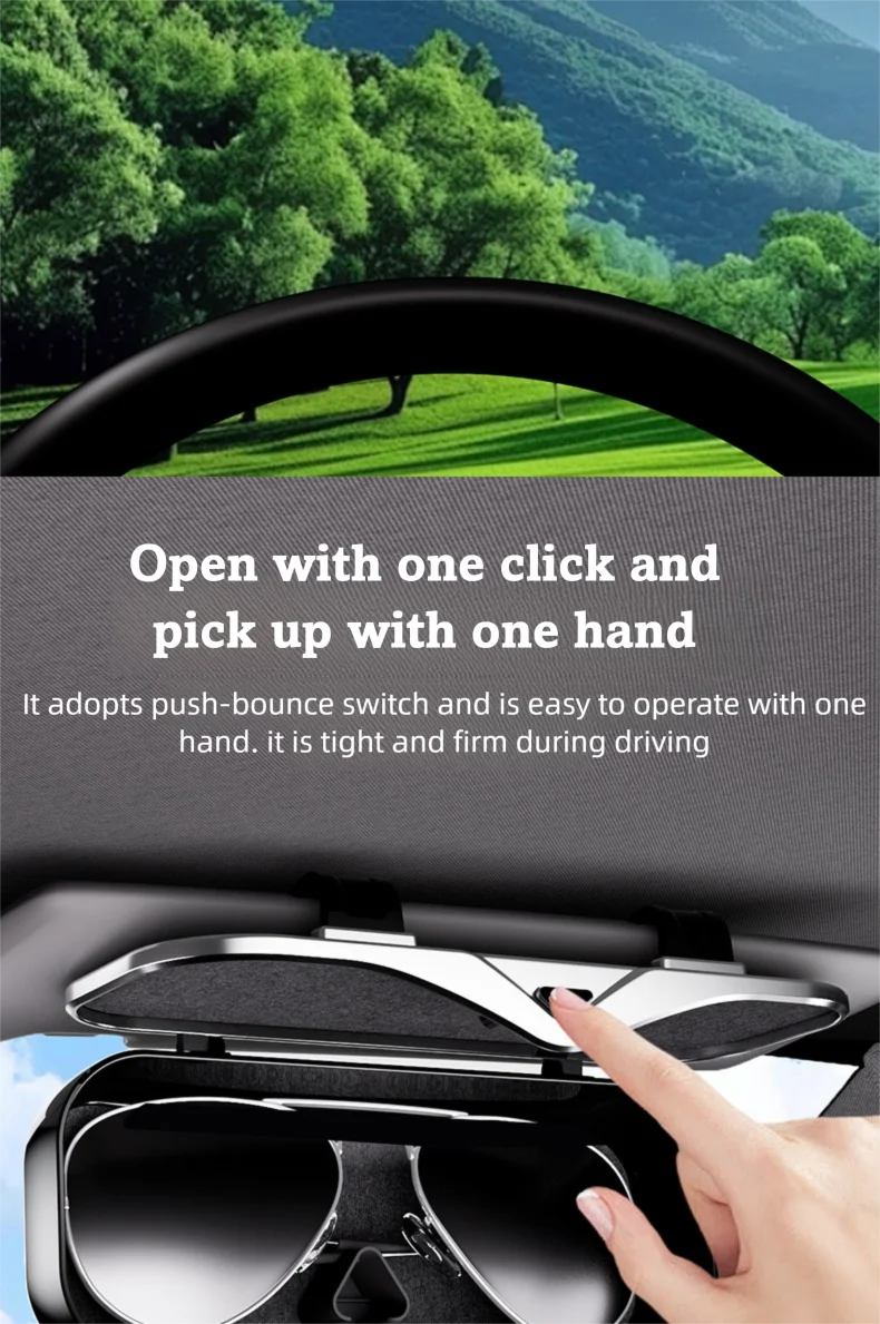 Multifunction Car Glasses Box Portable Car Sunglasses Holder Car Driving Glasses Holder Eyeglass Case Sun Visor Glasses Storage