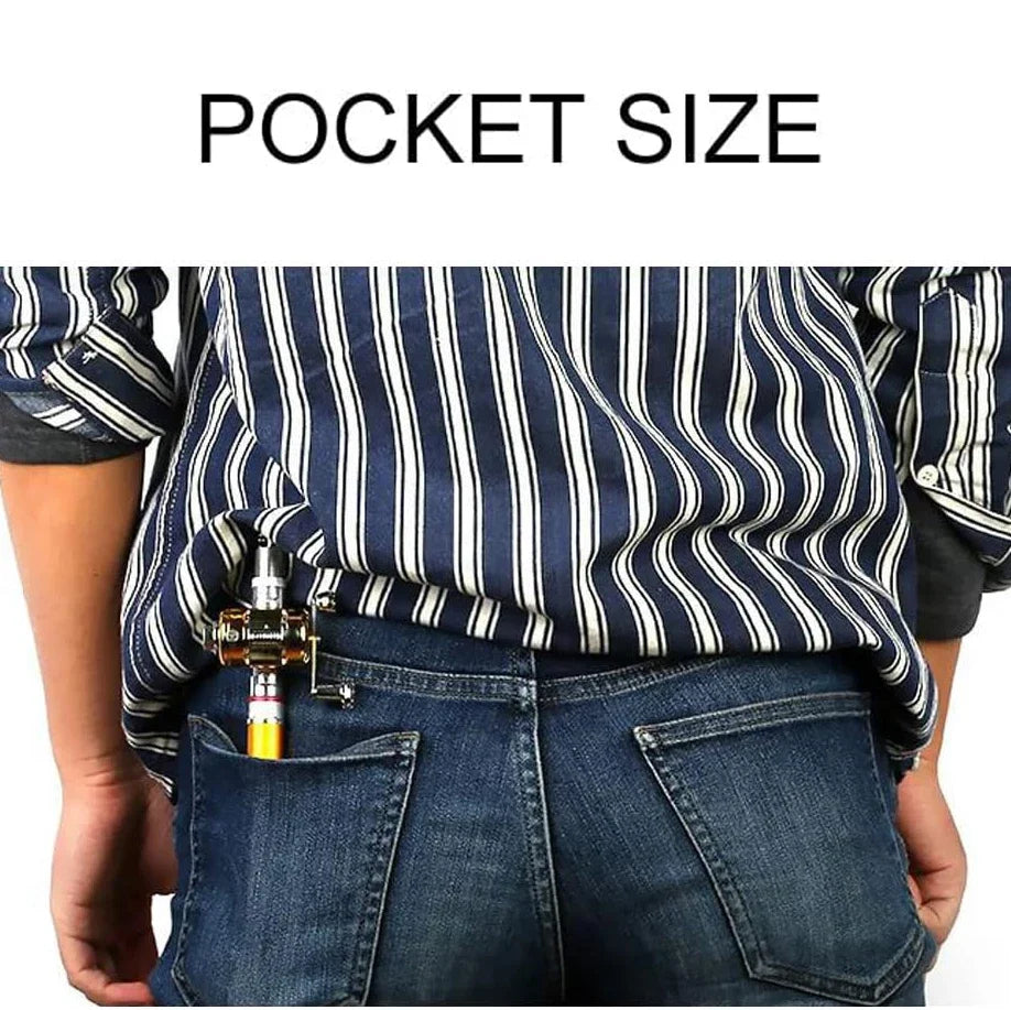 Pocket Ice Fishing Rod & Reel Combo set Pen Shape Telescopic Portable Complete Kit for River Lake Winter Fishing Outdoors
