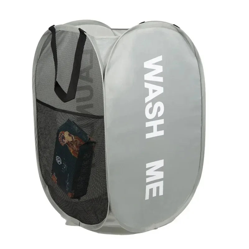 Foldable Large-Capacity Mesh Pop-Up Laundry Basket