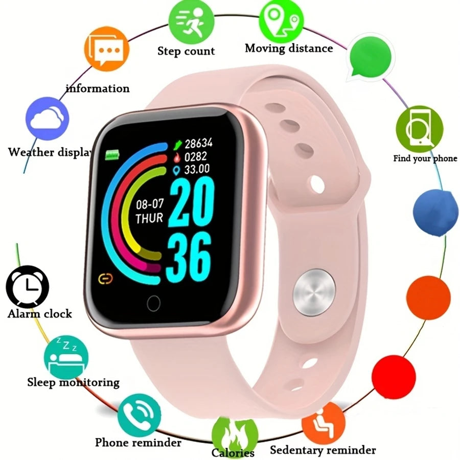 Unisex Smartwatch with Fitness Tracker & Message Alerts
