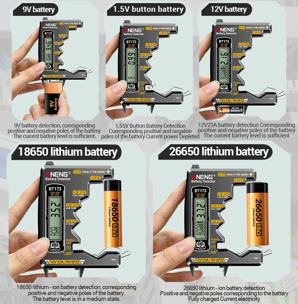 ANENG BT173 Universal Digital Battery Tester