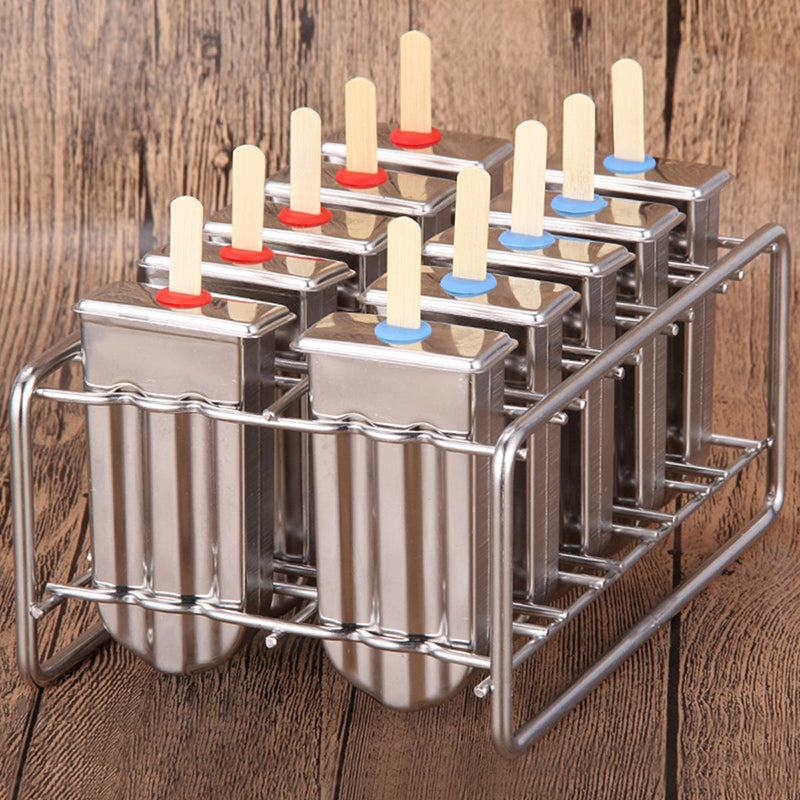 Stainless Steel Popsicle Mold Rack Ice Lolly Mold Frozen Lolly Popsicle Maker Homemade Ice Cream Mold with Popsicle Holder