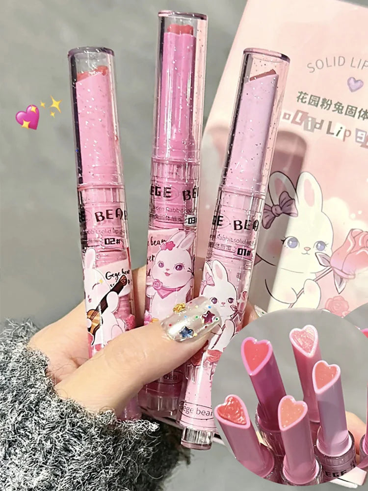 Pink Solid Lip Gloss Moisturizing Watery Colored Lip Balm Long-lasting and Tender Lip Balm
