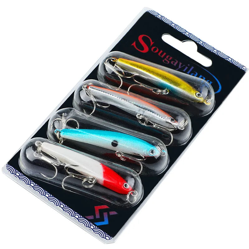 Fishing Bait Set 4PCS Wobbler Anti-corrosion Hook Bass Fishing Lure for Sea Carp Fishing Tackles De Pesca