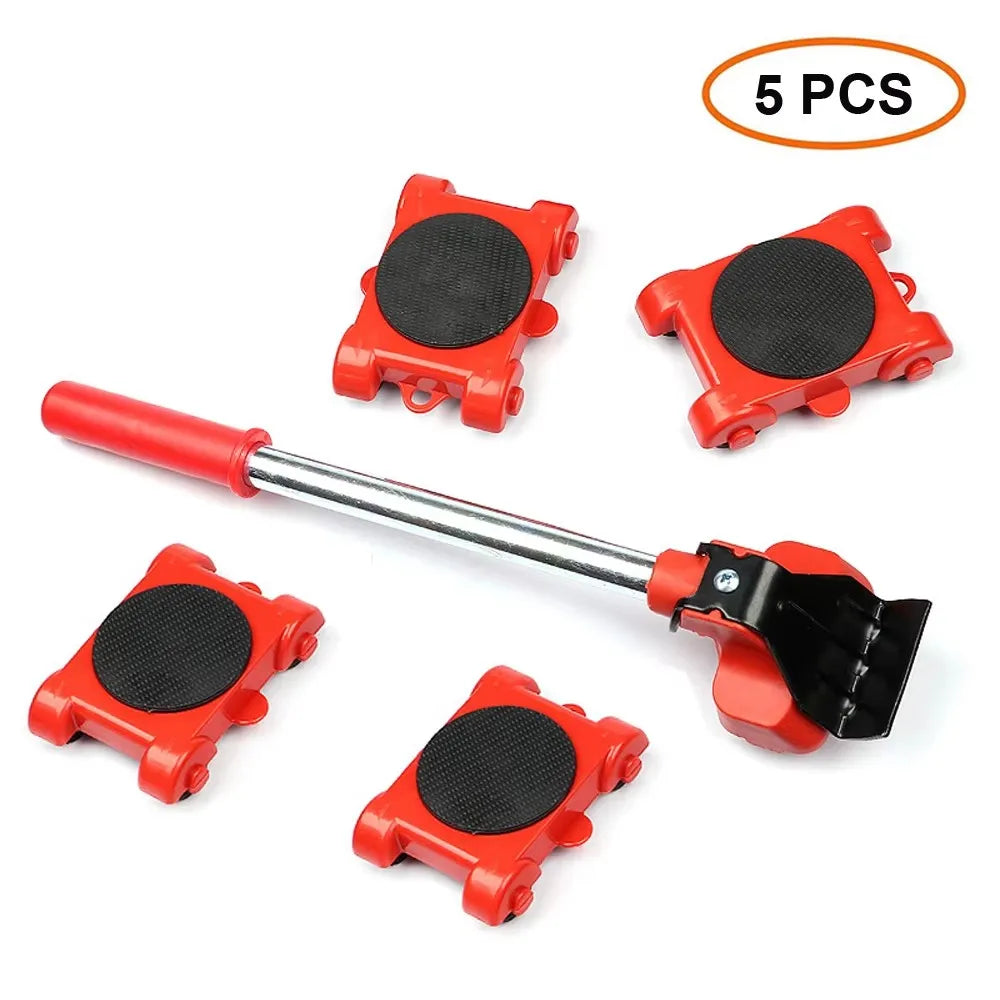 Professional Furniture Mover Tool Set Heavy Stuffs Transport Lifter Wheeled Mover Roller with Wheel Bar Moving Hand Device