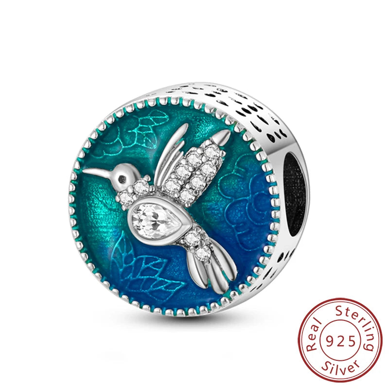 Original 925 Sterling Silver Charm Beads Glowing Luminous Firefly Butterfly Pendant for Bracelet Charm Jewelry