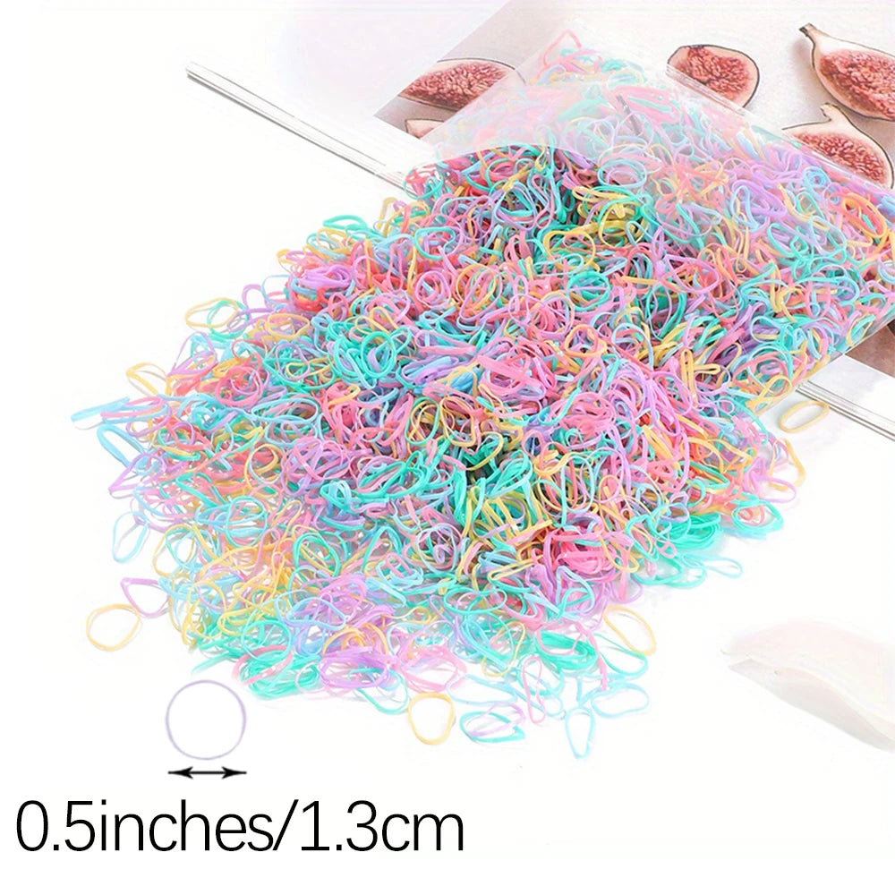 Bulk Colorful Disposable Elastic Hair Ties Set