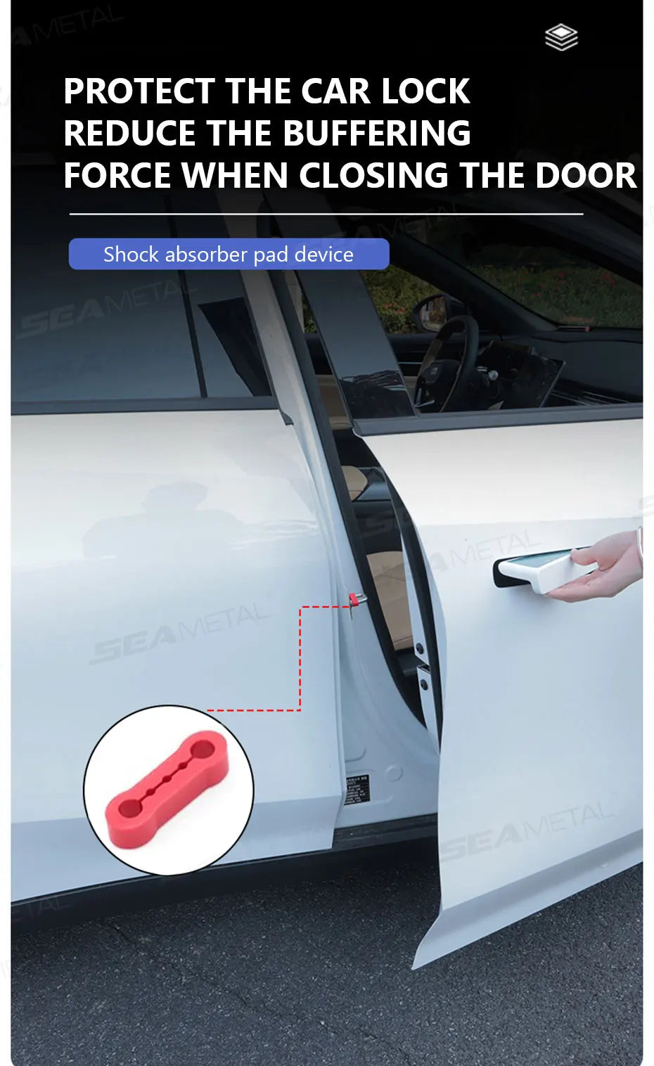 Car Door Shock Absorber & Buckle Pad – Soundproof Anti-Vibration Damper Kit