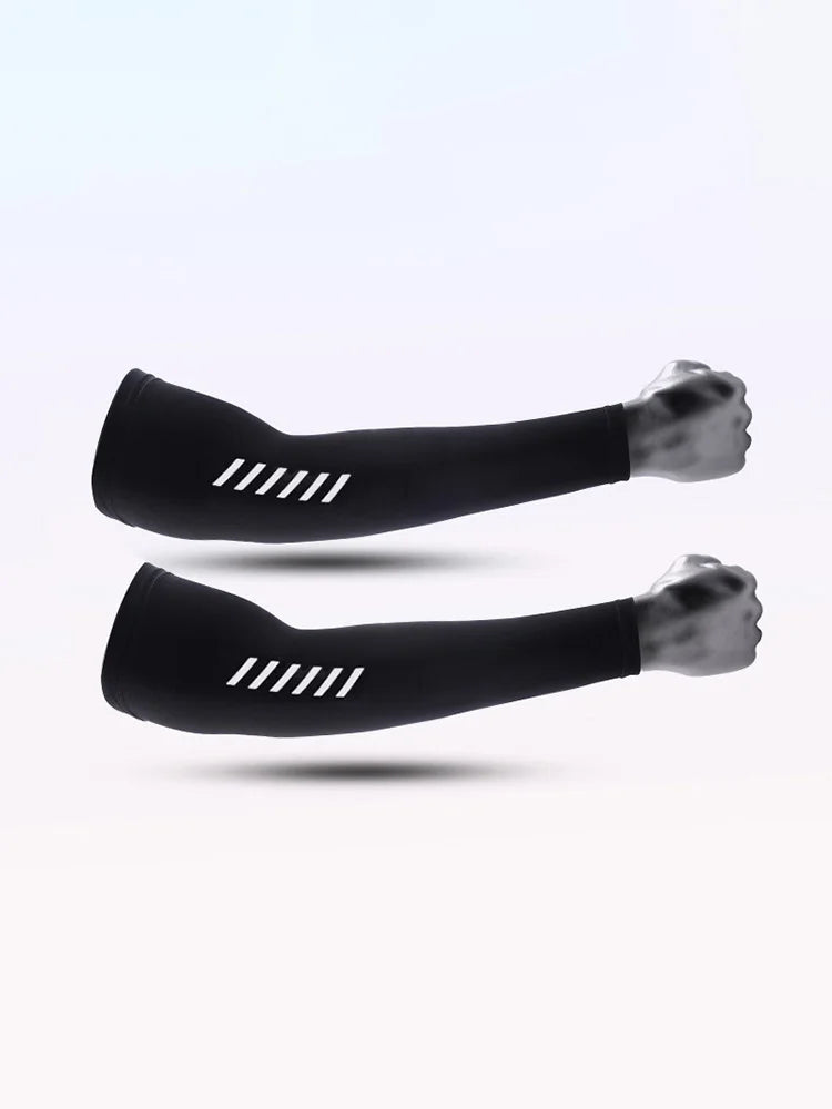 1 Pair Men's Lightweight Breathable Cooling Sports Sleeves Ice Silk Fabric Sweat-Absorbent for Cycling Fishing Running & Hiking
