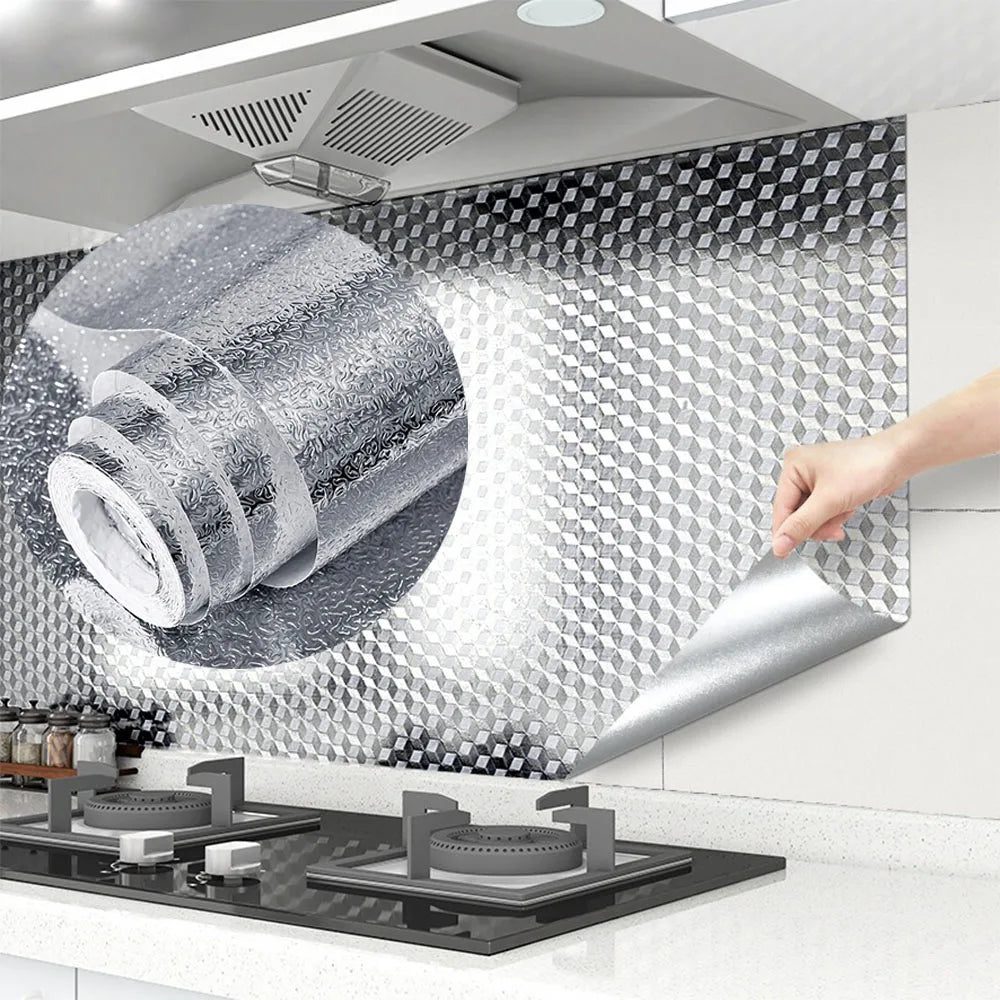 Kitchen High Temperature Resistant Wall Stickers Oil Resistant Stickers Waterproof And Cabinets Stoves Aluminum Foil Paper