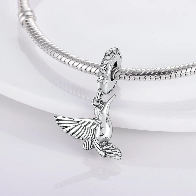 Original 925 Sterling Silver Charm Beads Glowing Luminous Firefly Butterfly Pendant for Bracelet Charm Jewelry