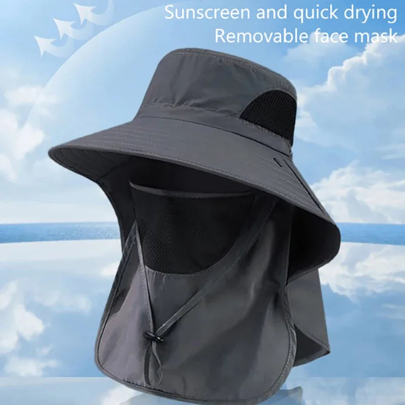 Unisex UV Protection Outdoor Bucket Hat with Neck Flap