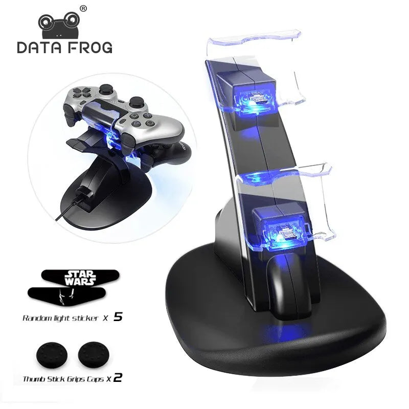 LED Dual USB Charging Dock Charger Controller Holder Stand For PS4/PS4 Slim/PS4 Pro Gamepad