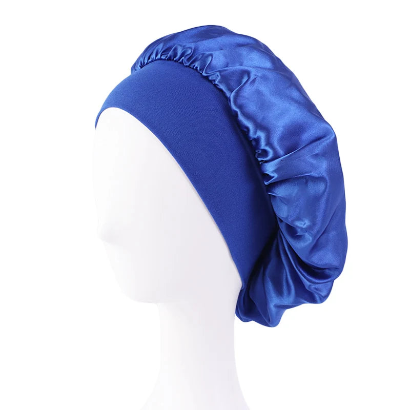 Wide-Brimmed Satin Sleep Bonnet – Hair Care Night Cap