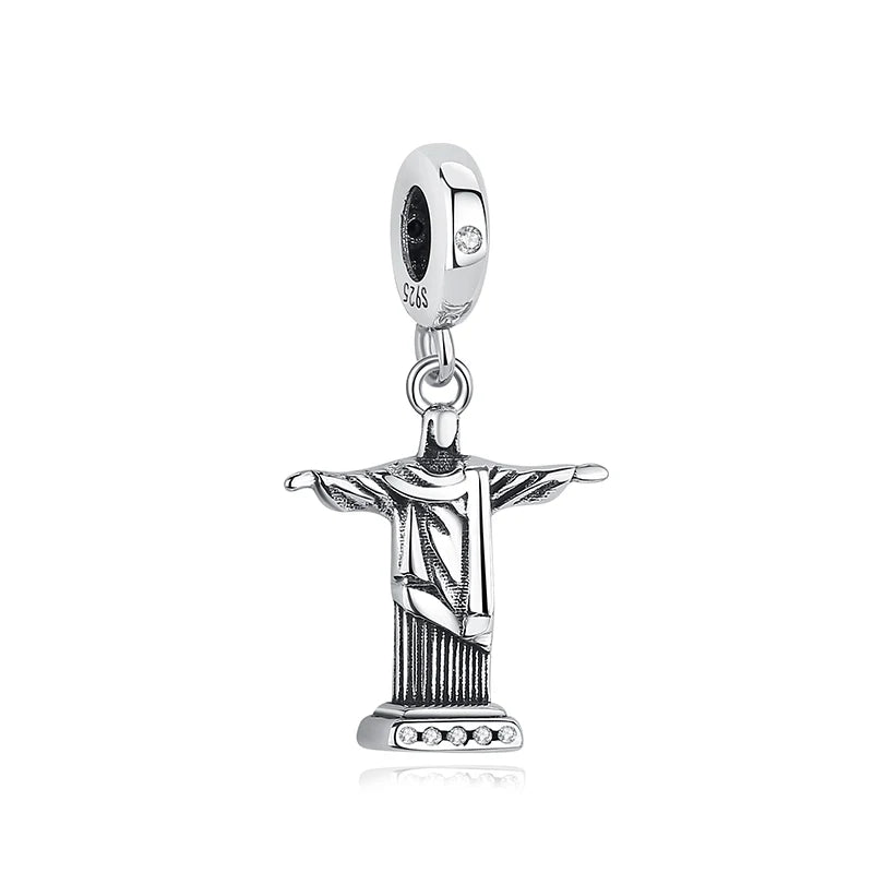 Original 925 Sterling Silver Charms Love Travel London Bus Suitcase Paris Beads Fit Brand Bracelets Necklaces Women DIY Jewelry