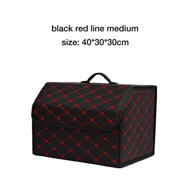 Large Capacity Car Trunk Organizer – Foldable Leather Storage Box for Emergency & Everyday Use