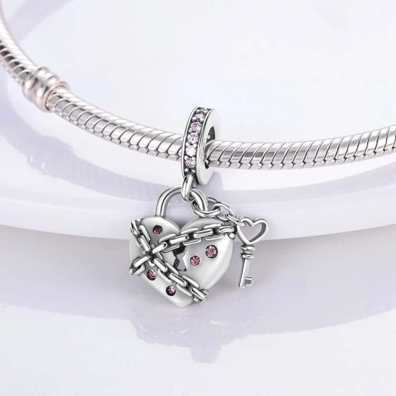 925 Sterling Silve Charms Beads Forever Love Heart Sister Family Life Charms Dangle For Bracelet Woman Jewelry Gifts