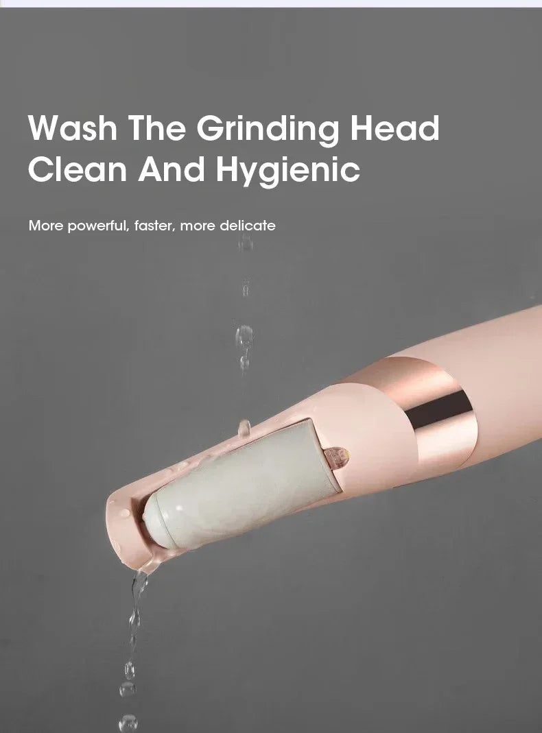USB Electric Dead Skin Pedicure Automatic Foot Grinder Rechargeable Roller Feet Pedicure Tool with 2 Removable Roller Heads