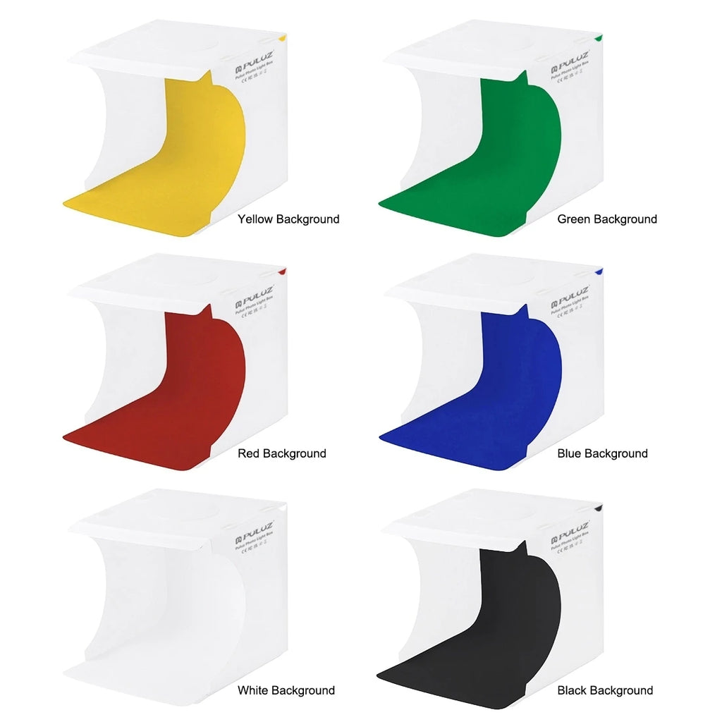 20cm Mini 2 LED Panels Folding Portable 1100LM Light Photo Lighting Studio Shooting Tent Box Kit with 6 Colors Backdrops