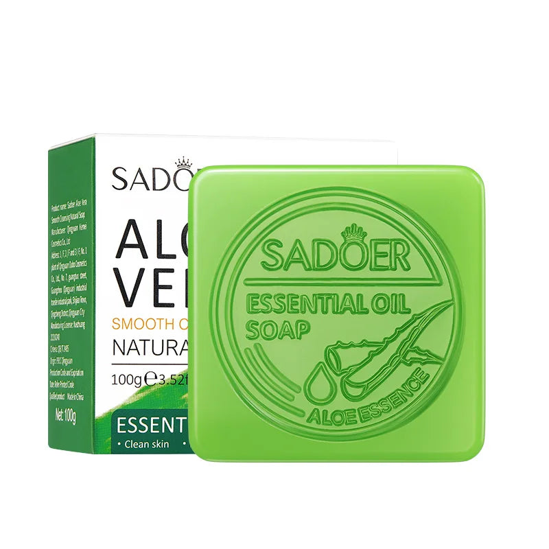 Aloe Vera Smooth Cleansing Natural Soap Cleansing Smooth Handmade Essential Oil Soap100g