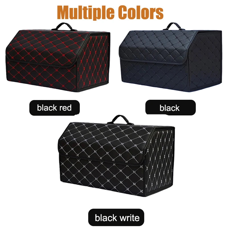 Large Capacity Car Trunk Organizer – Foldable Leather Storage Box for Emergency & Everyday Use