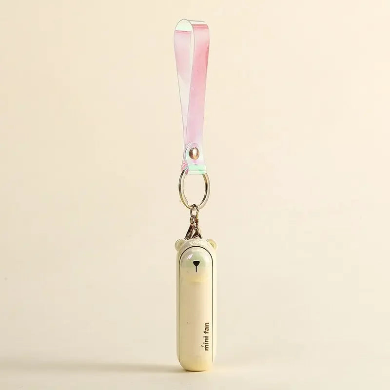 Cute Mini Fan Kipas Portable Hand Fold Bedside Office USB Charge Battery Table Desk Cooling