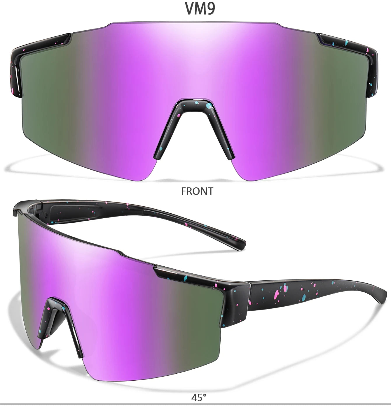 3 Pairs Fishing Sunglasses Sports Men Women Bike Glasses Cycling Mtb Bicycle Eyewear Large Windproof Goggles UV400