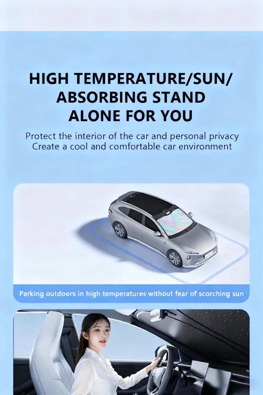 5-Layer Sun Shade – Foldable UV-Reflective Front Window Cover