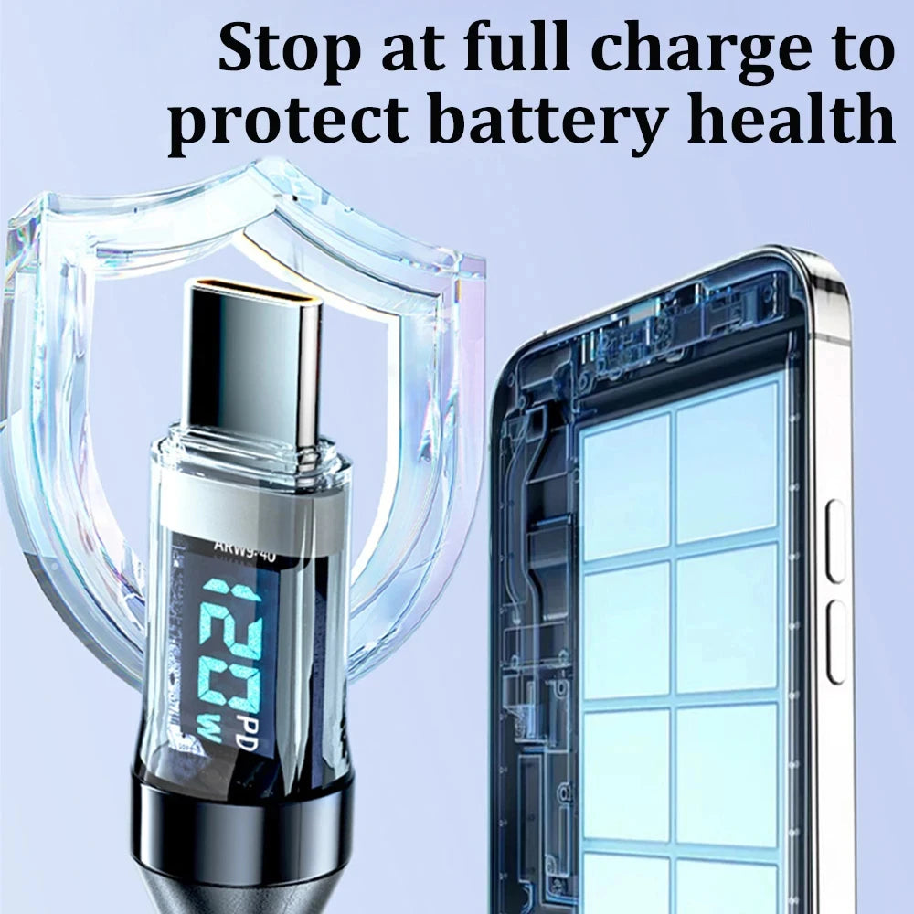 Digital LED Display High-Power USB Fast Charging Cable