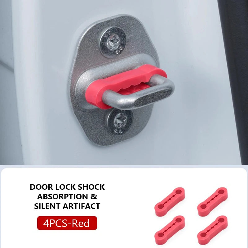 Car Door Shock Absorber & Buckle Pad – Soundproof Anti-Vibration Damper Kit
