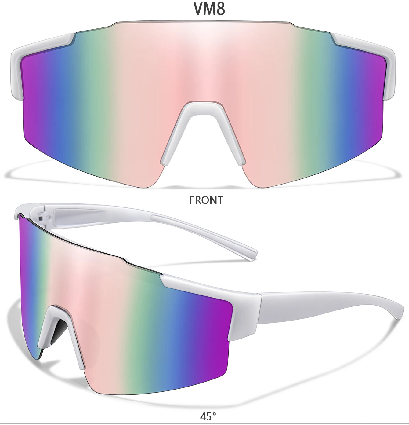 3 Pairs Fishing Sunglasses Sports Men Women Bike Glasses Cycling Mtb Bicycle Eyewear Large Windproof Goggles UV400