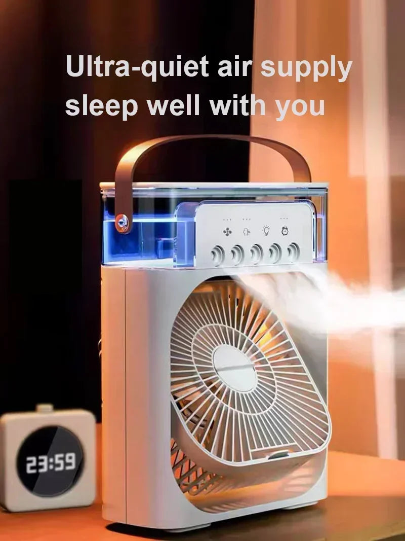 Portable Humidifier Fan AIr Conditioner Household Small Air Cooler Hydrocooling Portable Air Adjustment For Office 3 Speed Fan